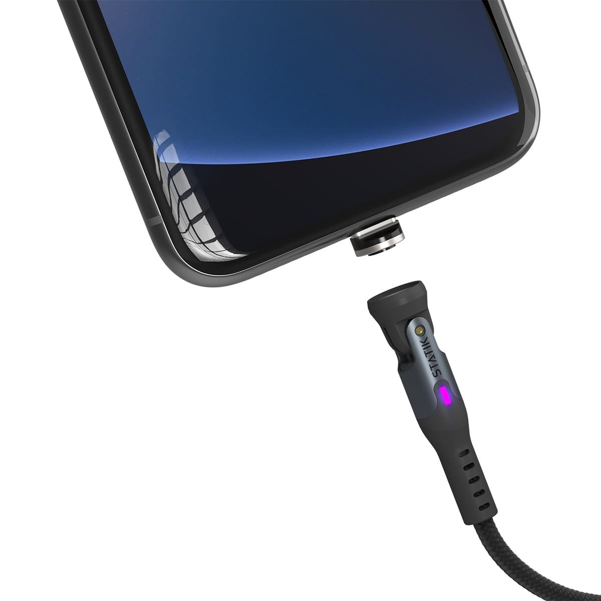 Statik 360 Kabel USB-A z trzema wymiennymi wtyczkami magnetycznymi 1m (USB-C / micro USB / lightning) - Czarny