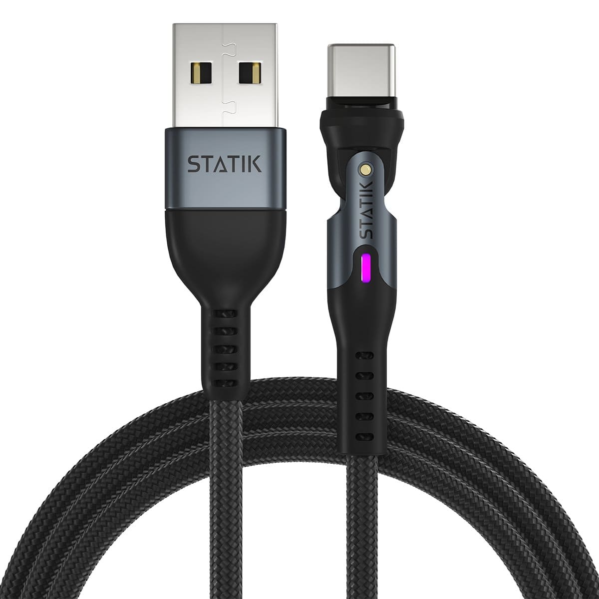 Statik 360 Kabel USB-A z trzema wymiennymi wtyczkami magnetycznymi 2m (USB-C / micro USB / lightning) - Czarny Statik 360 Kabel USB-A z trzema wymiennymi wtyczkami magnetycznymi 2m (USB-C / micro USB / lightning) - Czarny