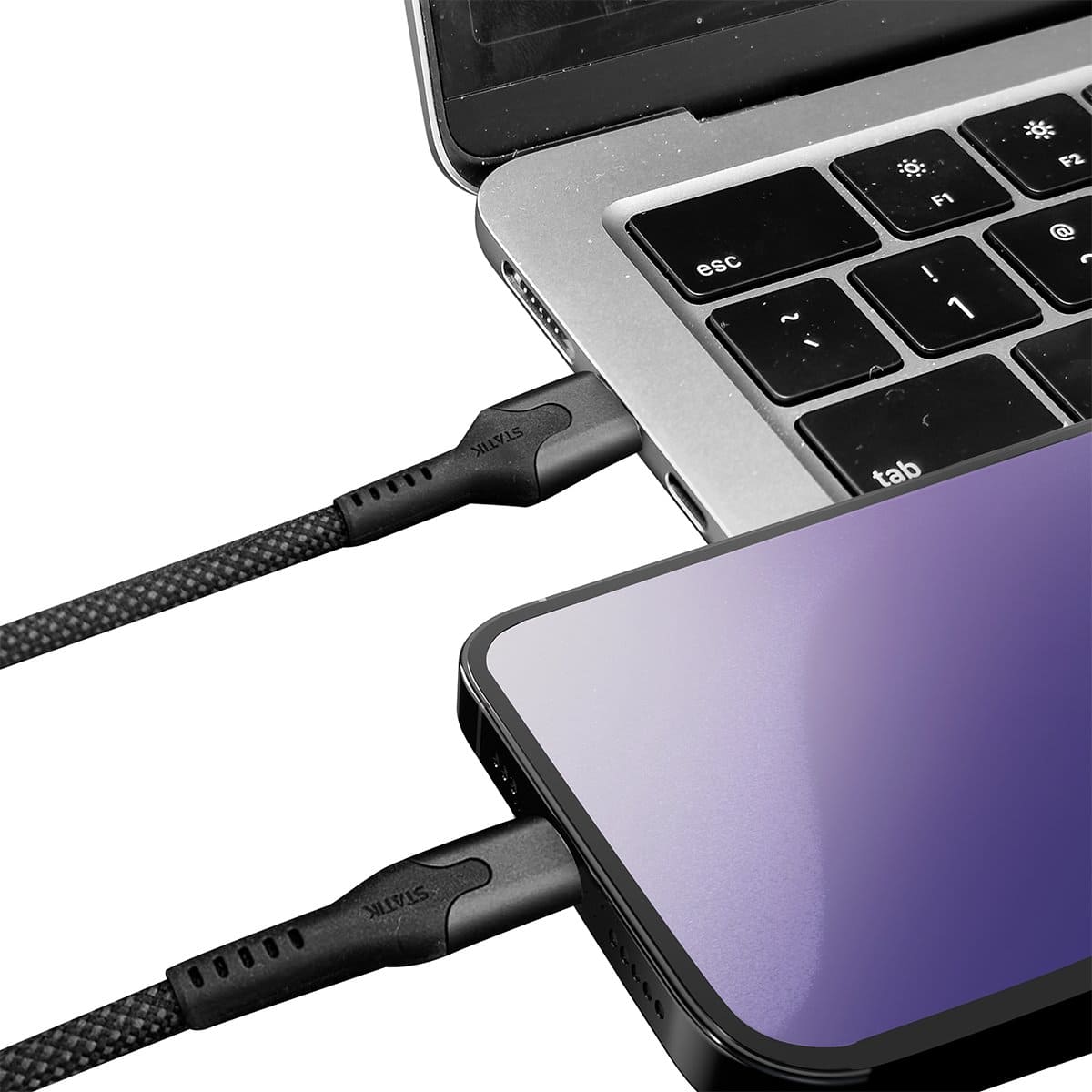 Statik MagStack Kabel USB-A na lightning w nylonowym oplocie zwijany magnetycznie 2m - Czarny