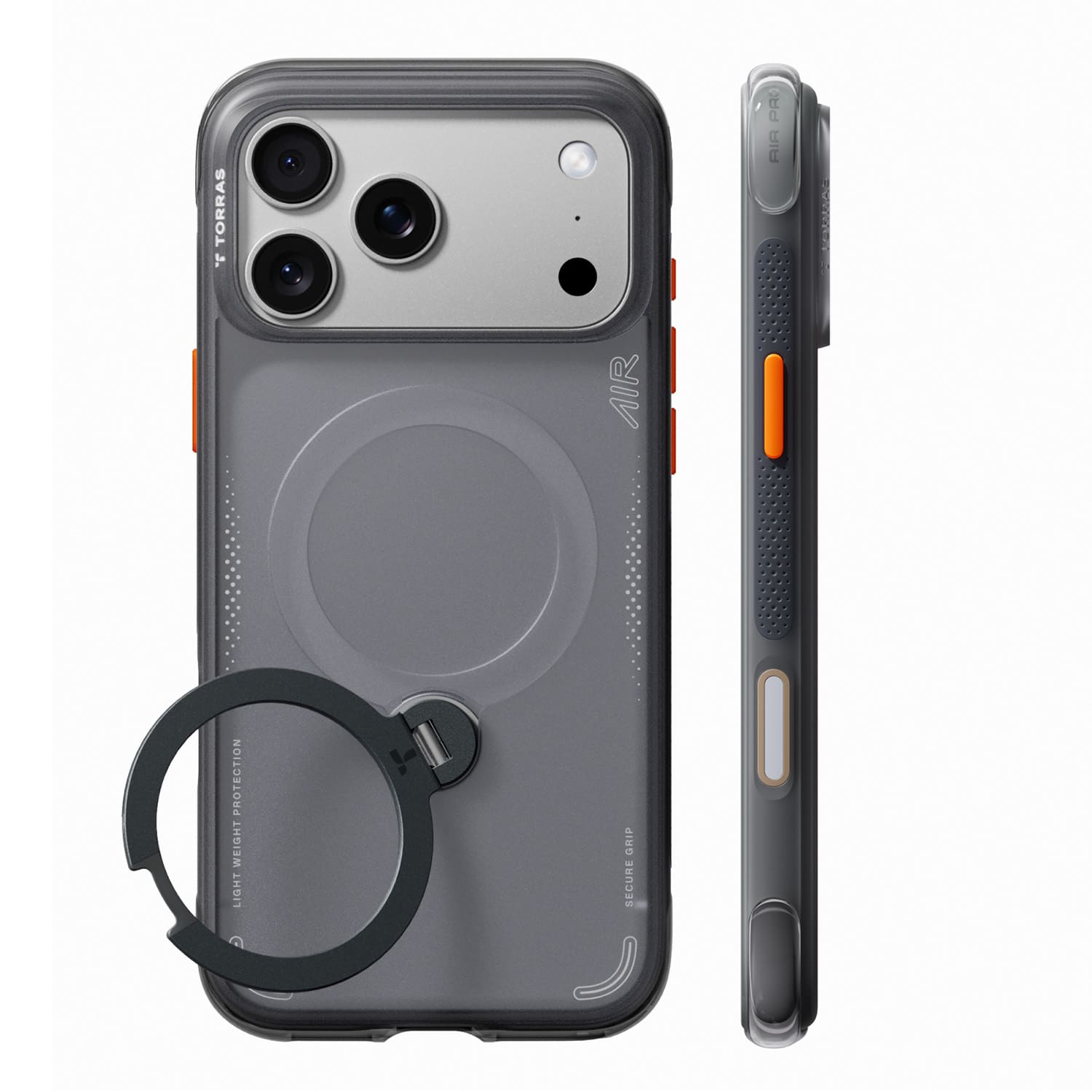 TORRAS Ostand Q3 Air Etui do iPhone 18 Pro Max / 17 Pro Max kompatybilne z MagSafe - Czarne