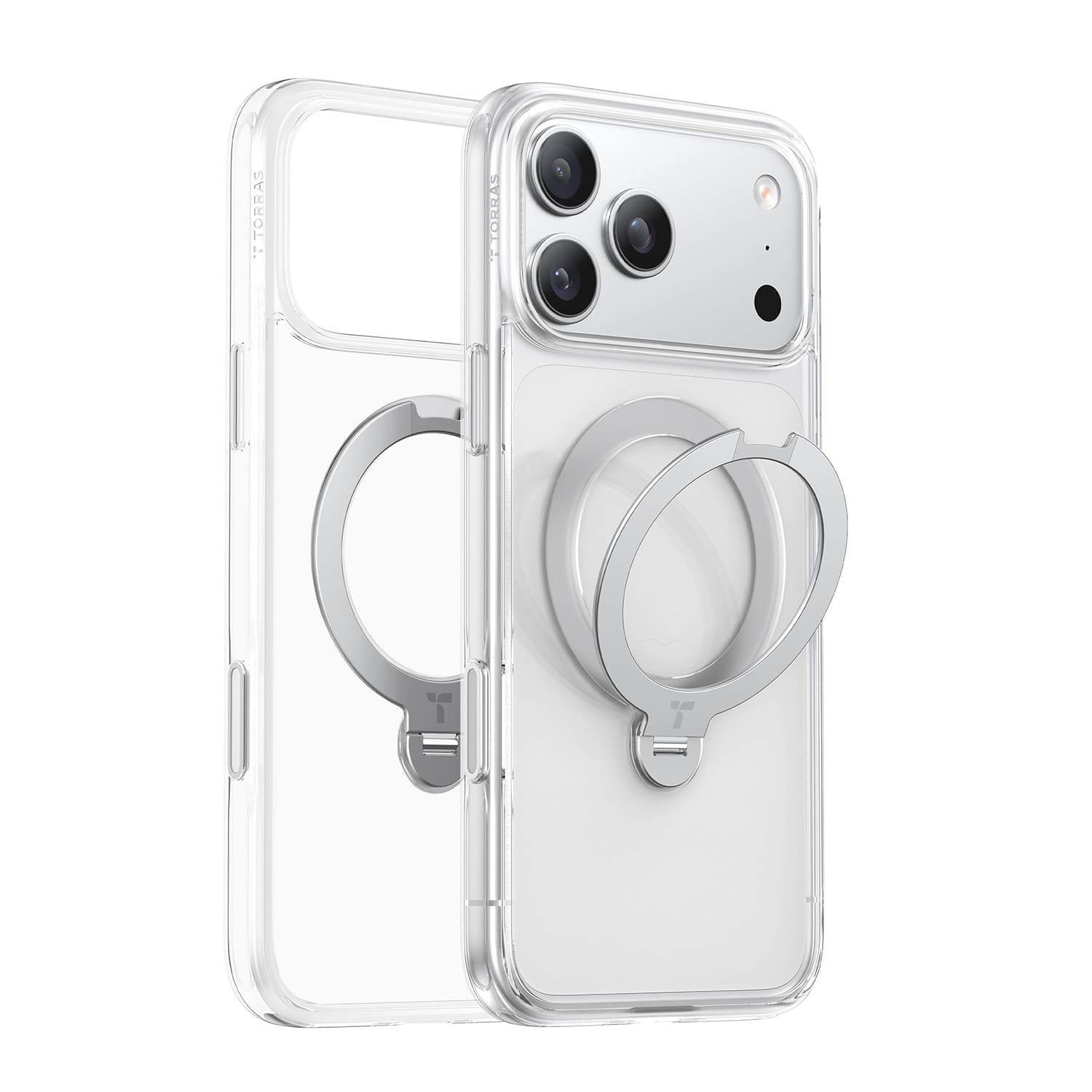 TORRAS Ostand Q3 Spin Etui do iPhone 18 Pro Max / 17 Pro Max kompatybilne z MagSafe - Przezroczyste