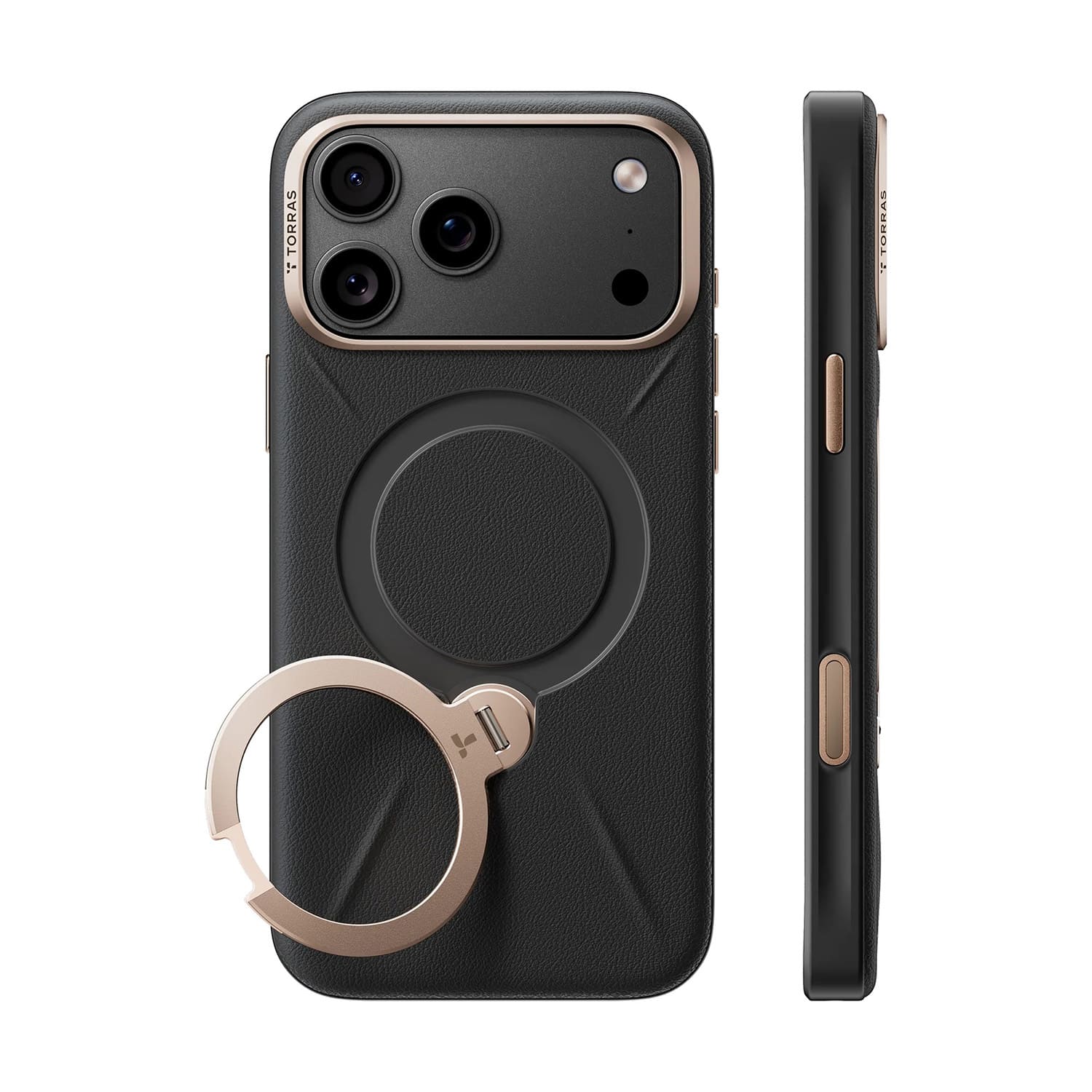 TORRAS Ostand Q3 VegSkin Etui do iPhone 18 Pro / 17 Pro kompatybilne z MagSafe - Czarne