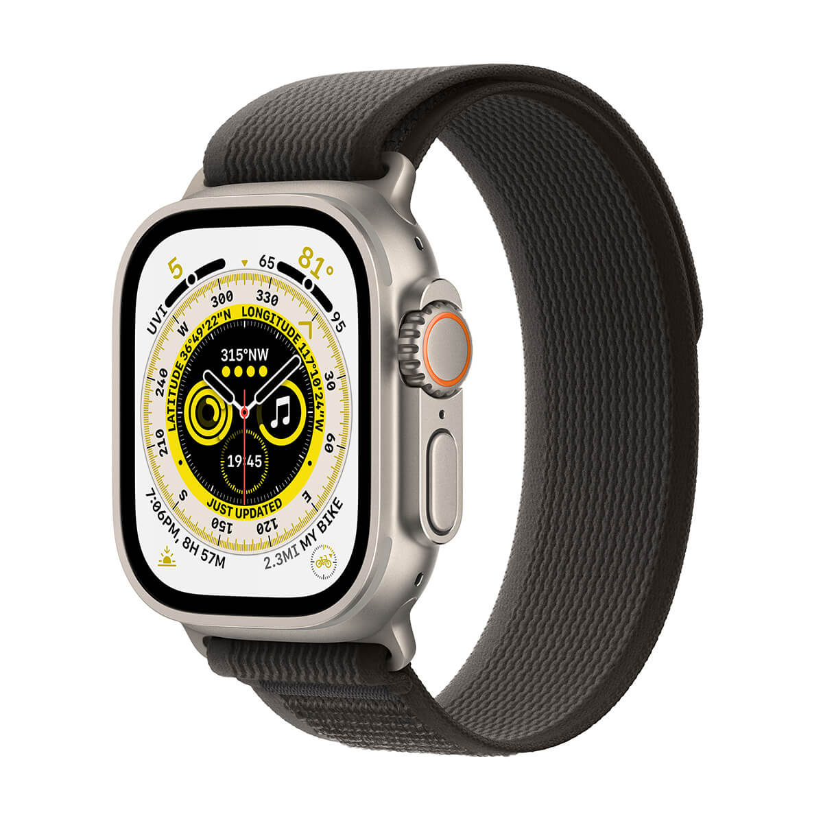 Apple Watch Ultra GPS Cellular Koperta 49mm z tytanu z Opaską Apline w kolorze czarnym/szarym