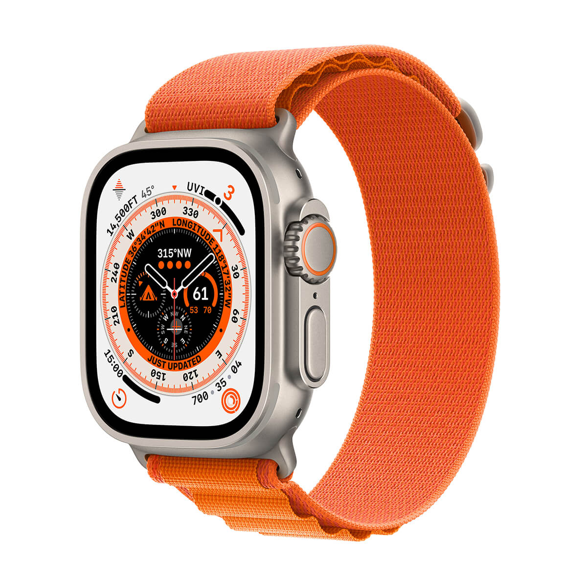 Apple Watch Ultra GPS Cellular Koperta 49mm z tytanu z Opaską Apline w kolorze pomarańczowym