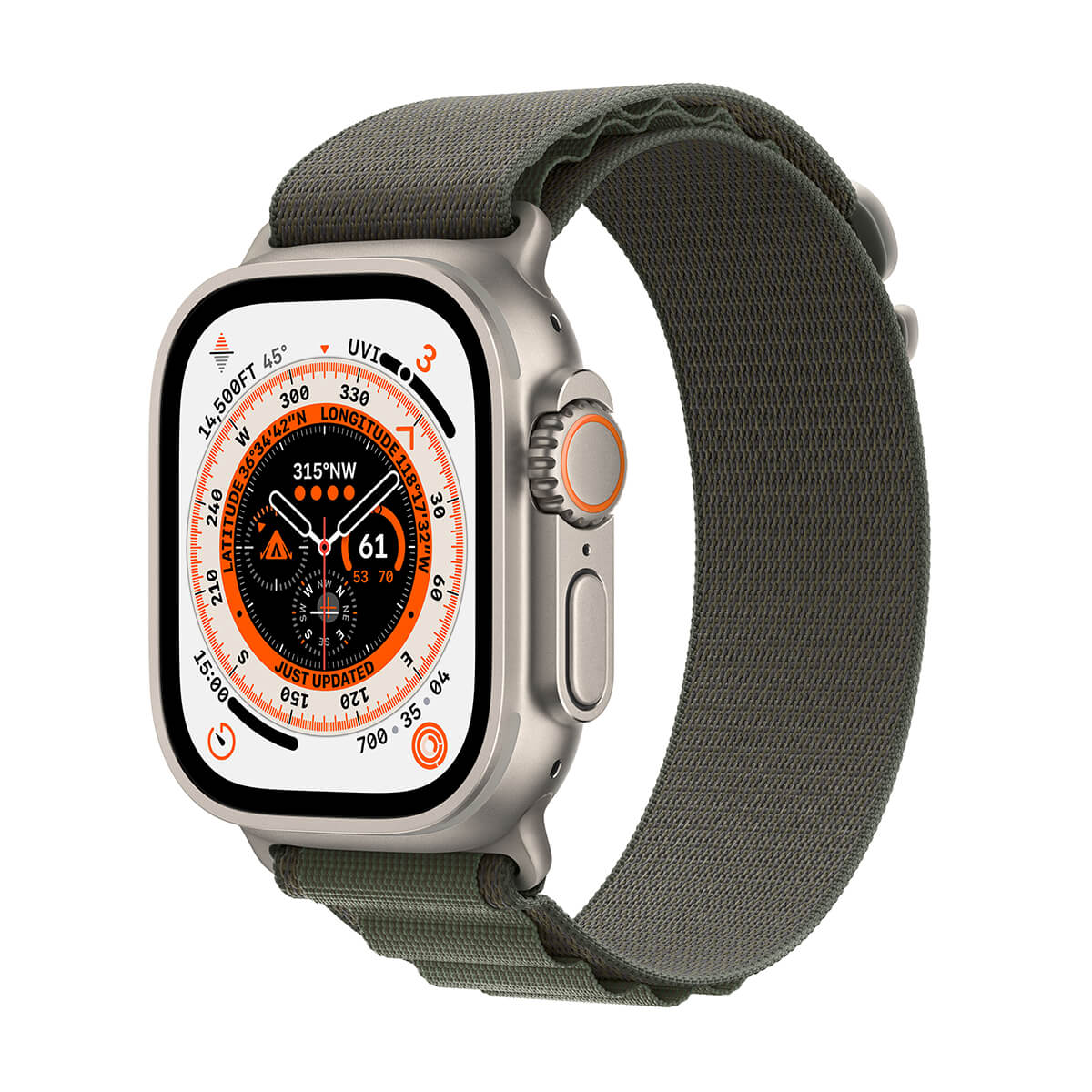 Apple Watch Ultra GPS Cellular Koperta 49mm z tytanu z Opaską Alpine w kolorze zielonym
