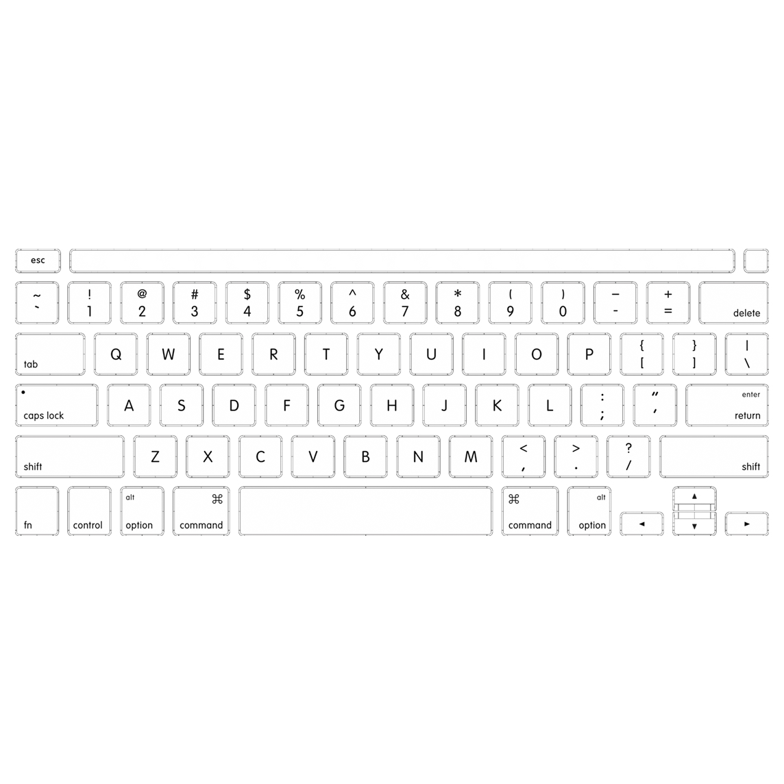 MacBook Pro 13 M1 - układ klawiatury