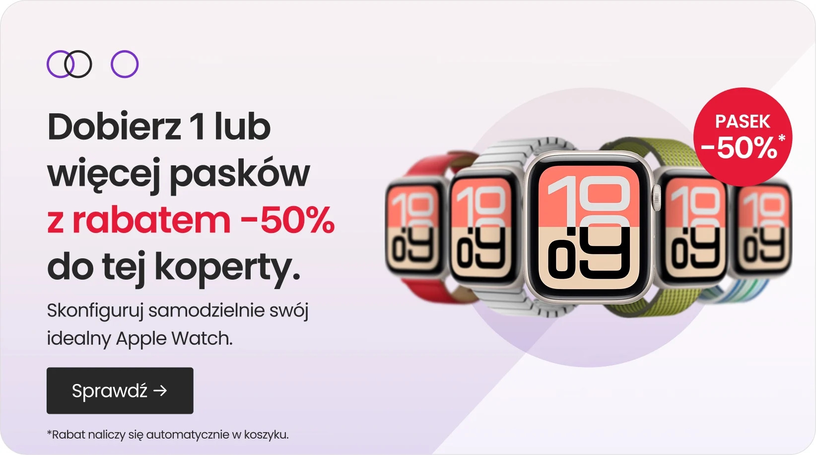 Pasek 50% taniej przy zakupie Apple Watch