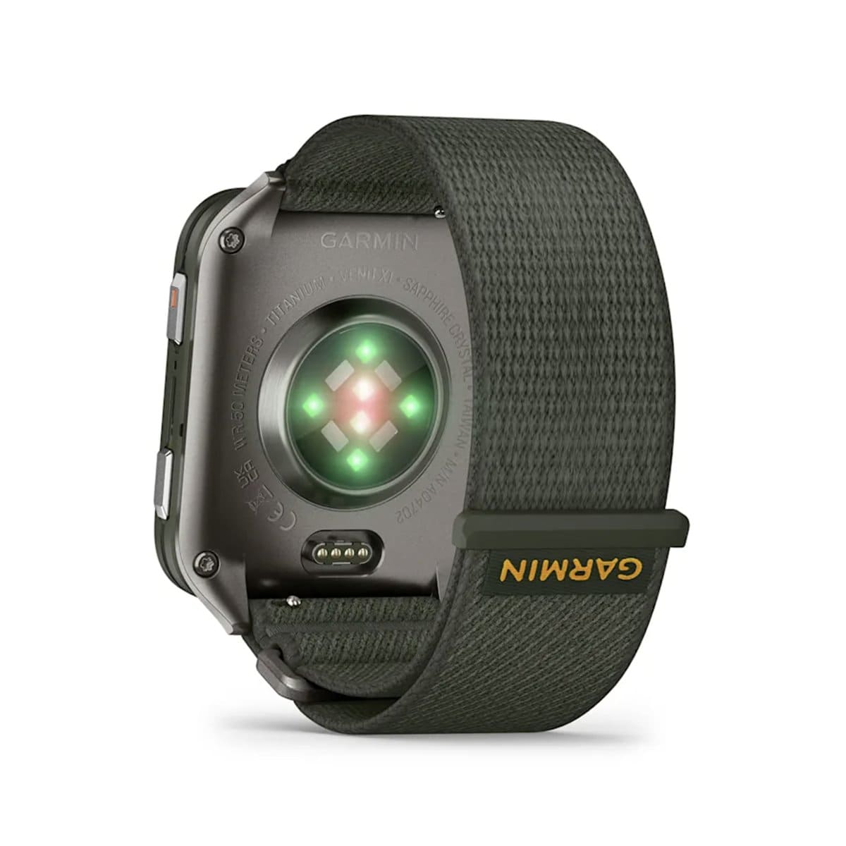 Garmin Venu X1 Smartwatch z kopertą 51mm w kolorze mchu z tytanowym deklem i nylonowym paskiem ComfortFit w kolorze mchu Garmin Venu X1 Smartwatch z kopertą 51mm w kolorze mchu z tytanowym deklem i nylonowym paskiem ComfortFit w kolorze mchu