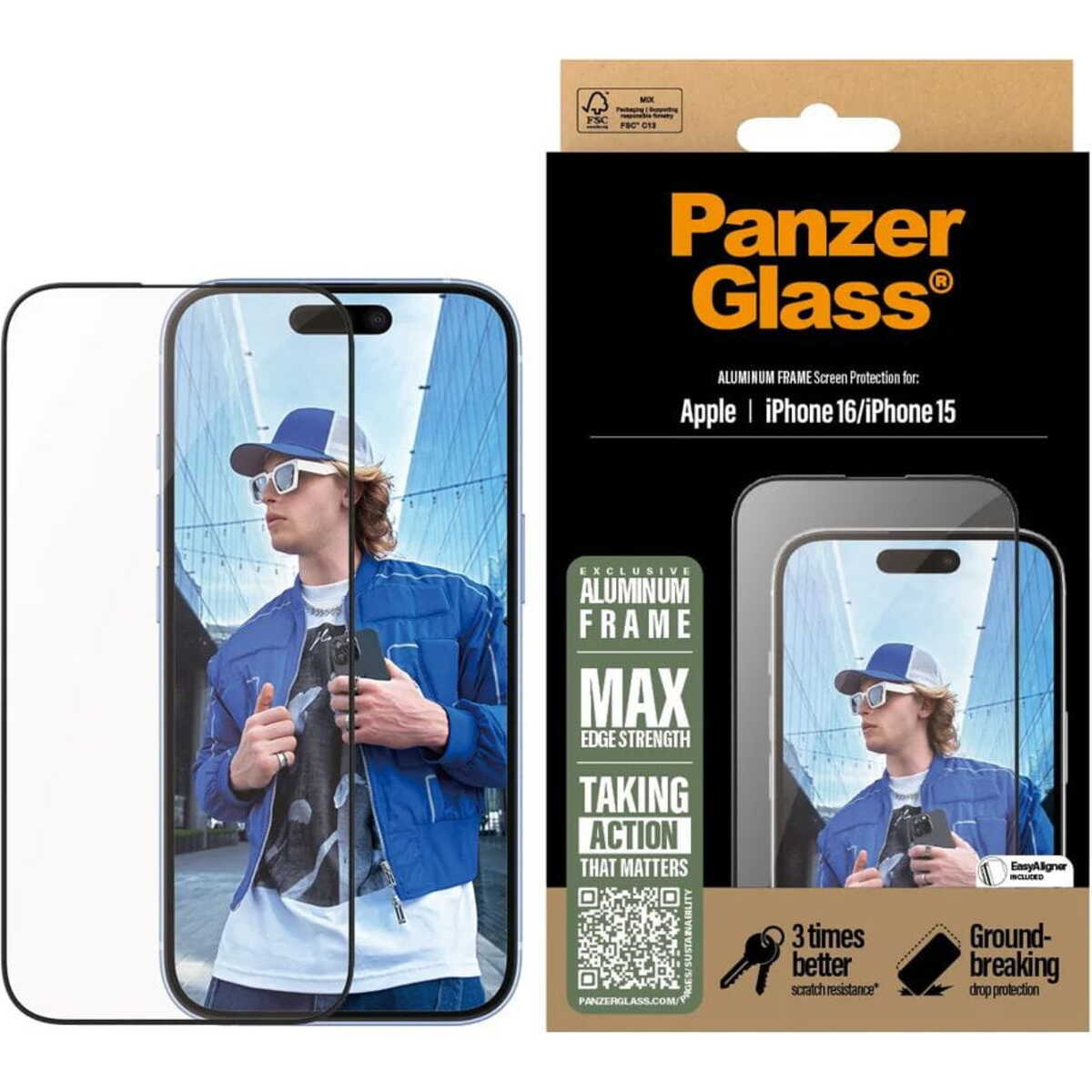 PanzerGlass Picture Perfect Szkło ochronne na aparat do iPhone 15 Pro / 15 Pro Max - Czarne