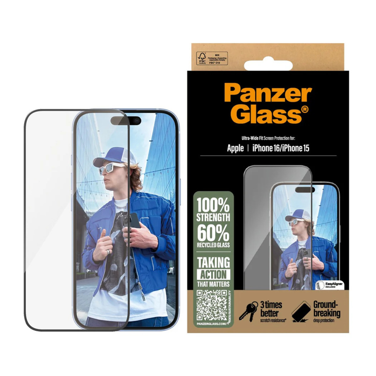 PanzerGlass Ultra-Wide Fit Szkło ochronne do iPhone 14 / 13 / 13 Pro - czarna ramka PanzerGlass Ultra-Wide Fit Szkło ochronne do iPhone 14 / 13 / 13 Pro - czarna ramka