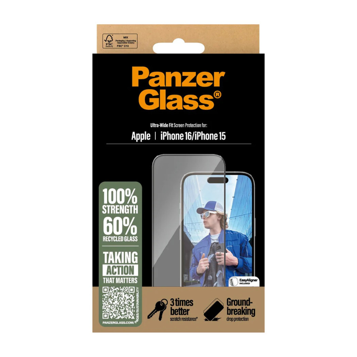 PanzerGlass Ultra-Wide Fit Szkło ochronne do iPhone 14 / 13 / 13 Pro - czarna ramka PanzerGlass Ultra-Wide Fit Szkło ochronne do iPhone 14 / 13 / 13 Pro - czarna ramka