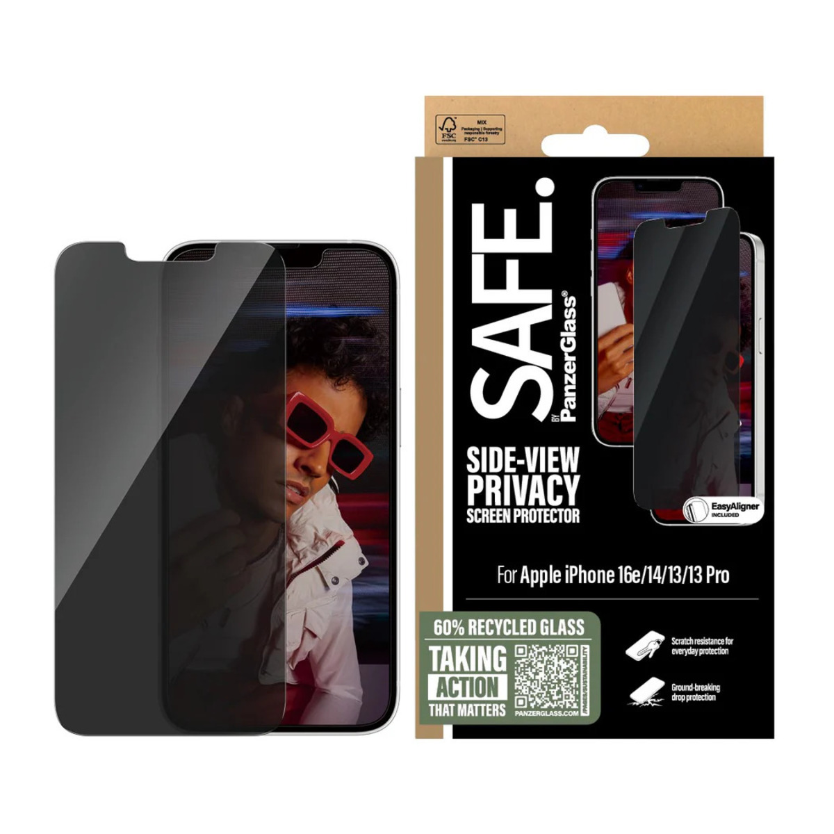 PanzerGlass Ultra-Wide Fit Szkło ochronne do iPhone 14 / 13 / 13 Pro - czarna ramka