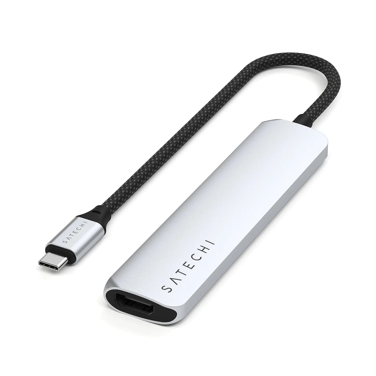 Satechi Slim Multiport Hub 6-in-1 USB-C / USB-C / 2x USB-A / 4K HDMI / czytnik kart micro/SD - Srebrny Satechi Slim Multiport Hub 6-in-1 USB-C / USB-C / 2x USB-A / 4K HDMI / czytnik kart micro/SD - Srebrny