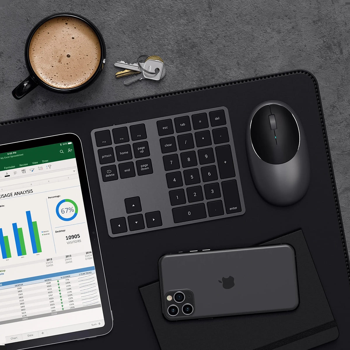 Satechi Keypad Extended Aluminiowa klawiatura numeryczna Bluetooth Space Gray (gwiezdna szarość) Satechi Keypad Extended Aluminiowa klawiatura numeryczna Bluetooth Space Gray (gwiezdna szarość)