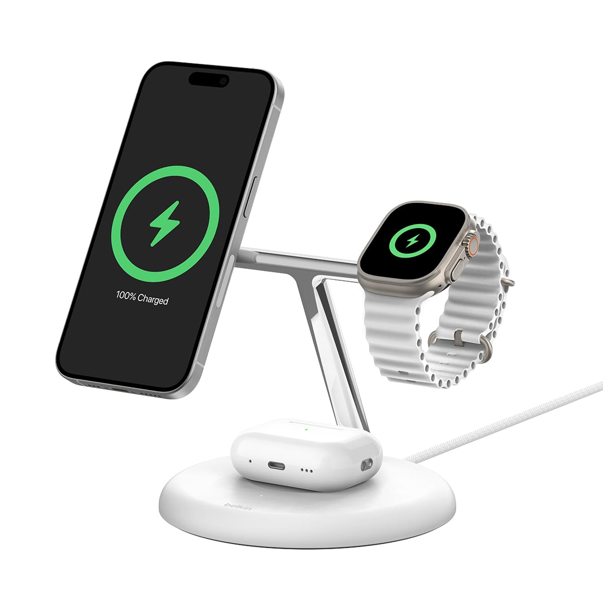 Belkin BoostCharge Pro Ładowarka bezprzewodowa 3in1 15W Belkin BoostCharge Pro Ładowarka bezprzewodowa 3in1 15W
