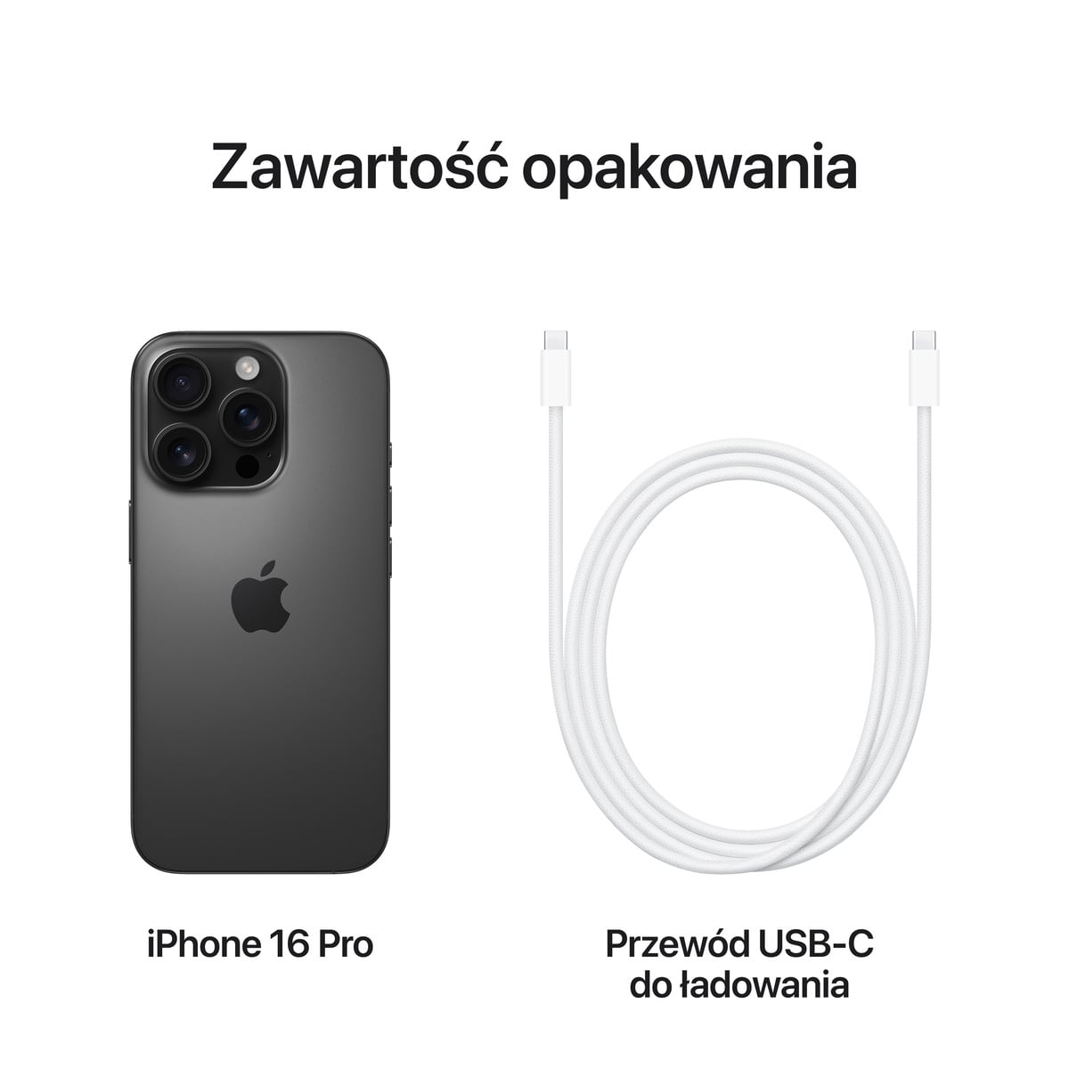 iPhone 16 Pro biały tytan - zestaw