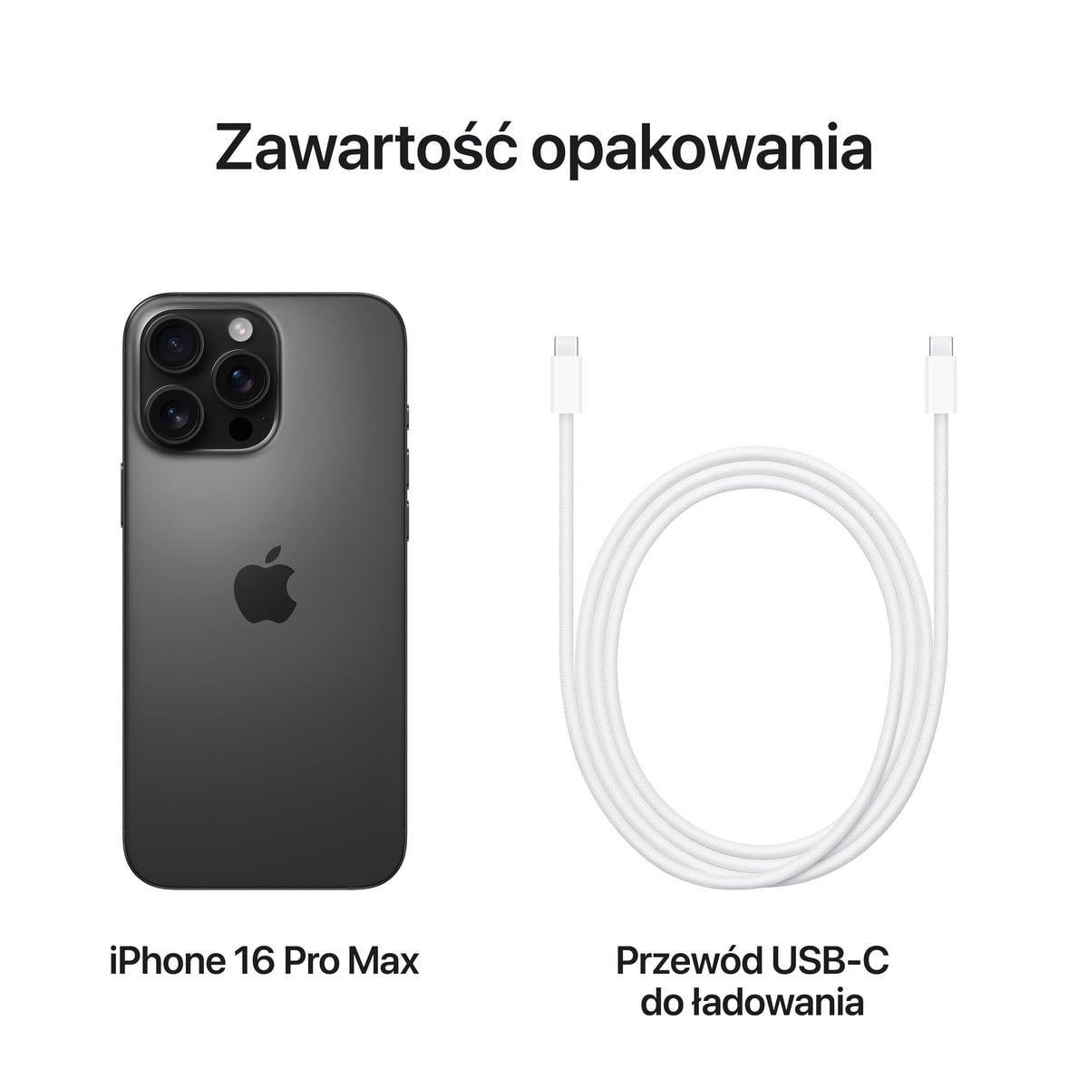 iPhone 16 Pro Max Czarny tytan - zestaw