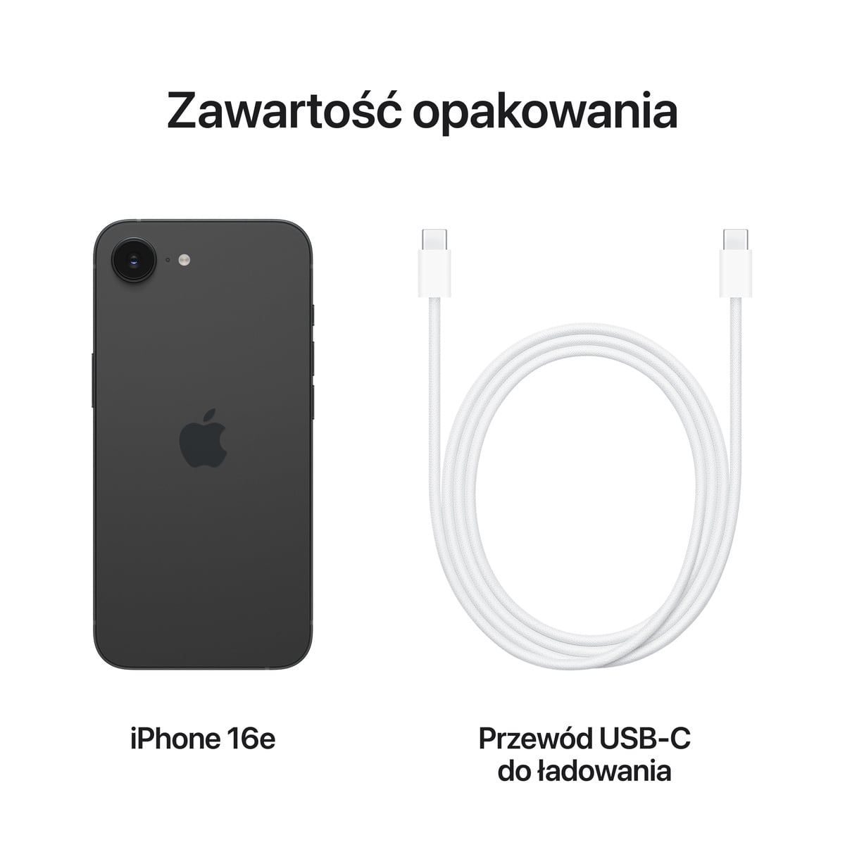 iPhone 16e Black - zestaw