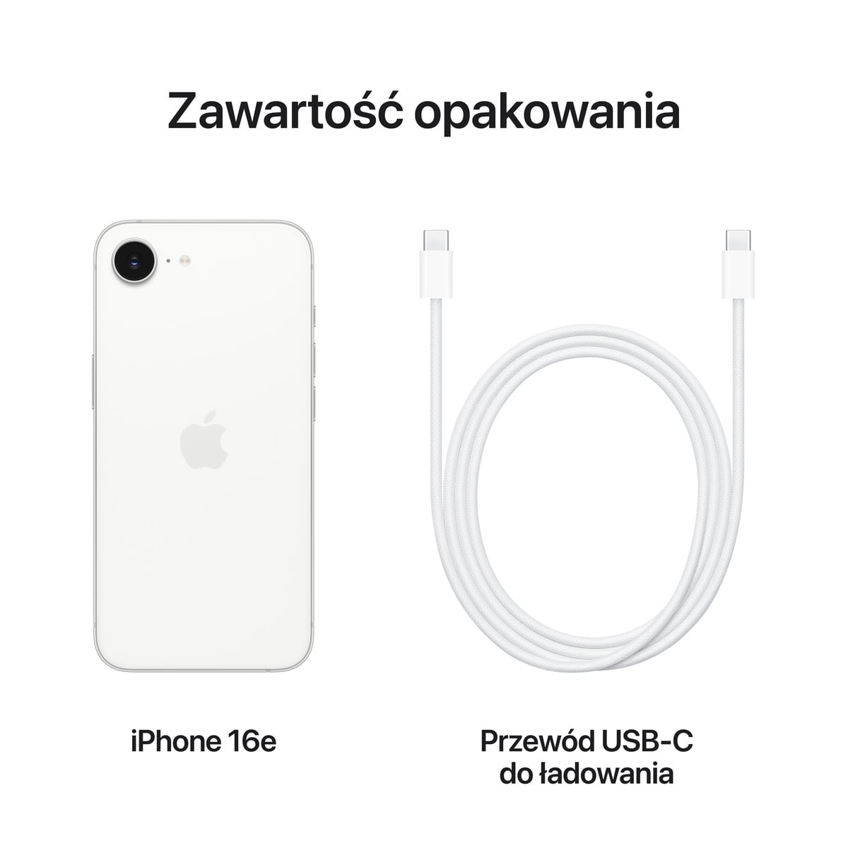 iPhone 16e biały - zestaw