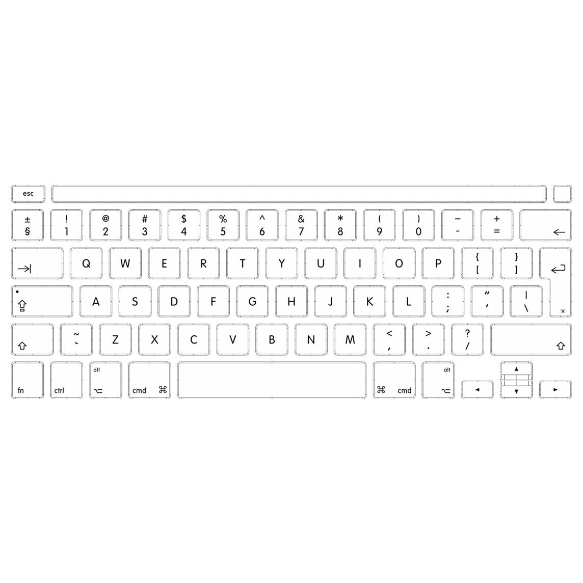 MacBook Pro 13 M1 - układ klawiatury MacBook Pro 13 M1 - układ klawiatury